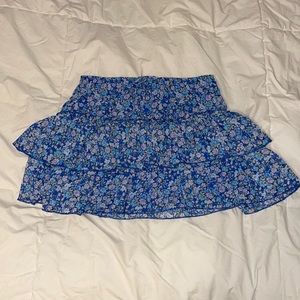 Wild Fable Skirt, Blue, ruffled, floral, size XS